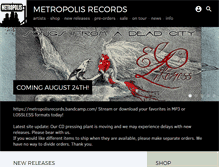 Tablet Screenshot of metropolis-records.com